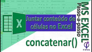 Como utilizar a função concatenar no Excel -  Dominando o Excel[PASSO A PASSO]