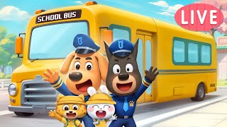 🔴LIVE | Kids Learn School Bus Rules | Safety Cartoon | Kids Videos for Kids | Sheriff Labrador