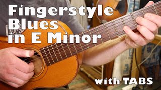 EASY FINGERSTYLE BLUES IN E MINOR Leaving the future behind LEVIN PARLOR GUITAR (TABS available)