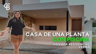 HERMOSA CASA de un piso con TERRAZA Y PISCINA al NORTE DE MÉRIDA | Coldwell Banker Ciudad Blanca