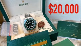 4K Unboxing & Review Rolex Submariner Date 116610LV HULK discontinued $20,000 watch