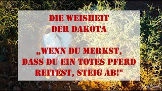 Die Weisheitder Dakota „Wenn du merkst, dass du ein totes Pferd reitest, steig ab!"