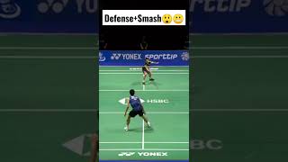 Defense dan double Smash Maut Koki Watanabe 😲😬 #shorts #badminton #smash #defense #koki