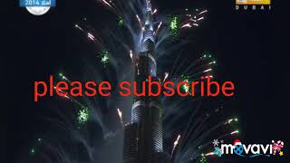 New year fireworks 2019 and  super views from the Burj Khalifa Dubai UAE