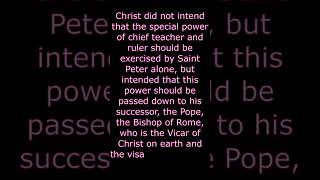 Did Christ intend that the special power of chief teacher and ruler of the entire Church should be e