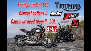 Triumph trident 660 exhaust Stock vs Yoshimura vs Sc project vs Akrapovic vs Hp corse vs Zard