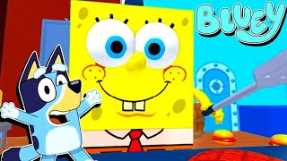 BLUEY ESCAPA de BOB ESPONJA y le ROBA la RECETA SECRETA 🍔 Las Aventuras de BLUEY en ROBLOX!