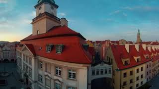 Jelenia Gora Poland Aerial Drone VR 360 Old City center video Spring