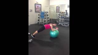 Plank on the Stability Ball & Roll your Elbows forward & ba