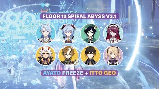 Ayato Freeze (Morgana) and Itto Geo - Floor 12 Spiral Abyss 3.1 (Genshin Impact)