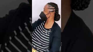 Simple Cornrow Braids on Natural Hair | Protective Style | Gabrielle Union Inspired