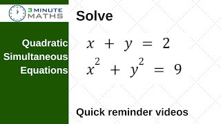 QV Simultaneous Quadratic Equation - GCSE Maths Grade 8