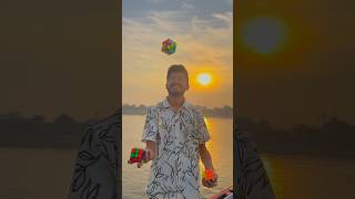 Lovely Sunset At Varanasi #shorts #rubikscube #rubikscubechallenge #juggling #kingofcubers