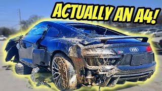 REBUILDING A WRECKED AUDI R8 (A4) and GIVING IT AWAY