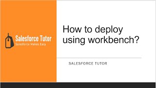 How to deploy using workbench?