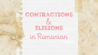 Contractions & Elisions in Romanian