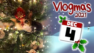 Vlogmas Day 4! Getting the decorations up...Aaargh! - Cats in the Christmas tree!!🐱🎄