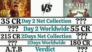 The Greatest of all time movie vs Leo movie Day 02 Box Office Collection Comparison।। vijay