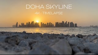 Doha Skyline | 4K Timelapse | Sunset