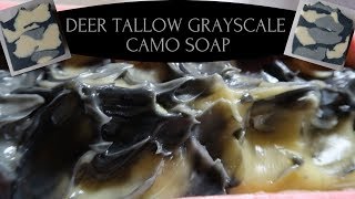 Making and Cutting Deer Tallow Grayscale Camo Soap