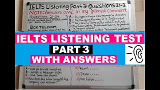 IELTS LISTENING TEST 7: PART 3 QUESTIONS 21 - 30 || With Answers