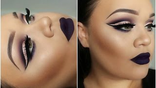 Dramatic Cut Crease & Dark Matte Lips | Makeupwithjah