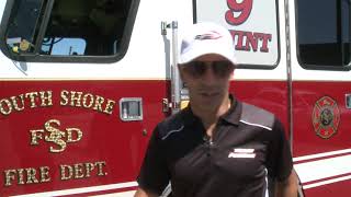 Helio Castroneves Stops By South Shore Fire Department Station 9