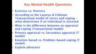 Key Mental Health Questions for VCE Psychology Exam