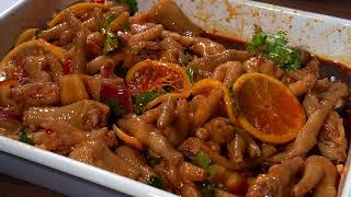 Internet celebrity hot and sour lemon chicken feet sour and spicy appetizing so delicious