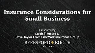 Insurance Considerations for Small Business