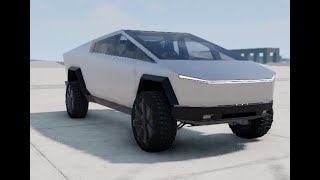 BeamNG Drive Tesla Cybertruck with Airbag function Crashtest+ Downloadlink