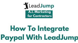 How To Integrate Paypal with LeadJump