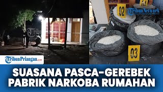 Suasana Pasca-Penggerebekan Pabrik Narkoba Rumahan di Cimalaka Sumedang