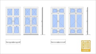 REVIT FAMILY OF SIX-PANEL WINDOW / VERTICAL 2+2+2 /FULLY PARAMETRIC