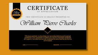 How to Create a Certificate for Graduation #certificate #msword #easyediting #appreciation