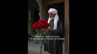 Rumi — 'Raise your words, not voice. It is rain that grows flowers, not thunder.' #rumi #rumilove