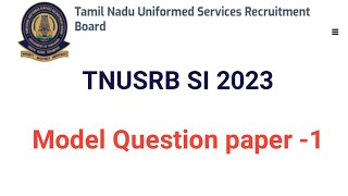 TNUSRB SI 2023 Exam Model Questions Part  1