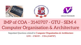 IMP in Computer Organization & Architecture - 3140707 | GTU IMP Question of COA | CSE & IT SEM 4