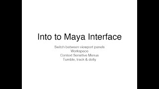 Introduction to the Maya Interface for CSUEB Students