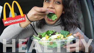 Eating McDonald's Southwest Grilled Chicken salad MUKBANG HEALTHY EATING!!!!?????