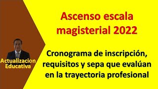 Ascenso escala magisterial 2022