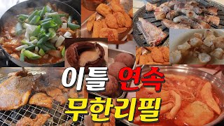 고도비만 먹방 브이로그 / 두끼 뿌링클 떡볶이 흑미치즈볼 투썸 옥수수크림치즈 케이크 통대창 명륜진사갈비 갈비햄버거 리뉴얼 생갈비 돼지고기 김치찌개 모나카 무한리필 떡볶이 중국당면