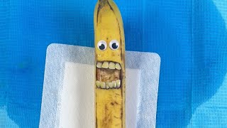 Banana gets skin transplant! #discountdentist #fruitsurgery #satisfying #emergencysurgery #asmr