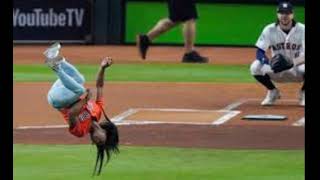 Simone biles wows the world series with first pitch for the ages