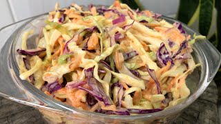 The BEST COLESLAW Salad Recipe Ever| Ready in 5 Minutes| How To Make| Creamy and Delicious