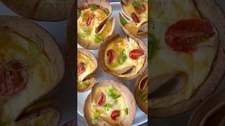 فطاير البيض السريعة😍 (للفطور واللانش بوكس)Breakfast Cups #shorts #ترند