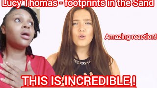 First Time Reaction To Footprints in the Sand- Lucy Thomas (cover song) #lucythomasmusic #leonalewis