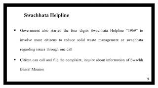 Govt. Initiatives - Solid waste management in India