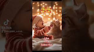 Cat and baby laughing and friendship #cat #baby #laugh #friendship