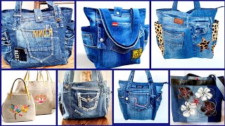 Most beautiful denim Handmade Upcycling Totebags ideas 2024